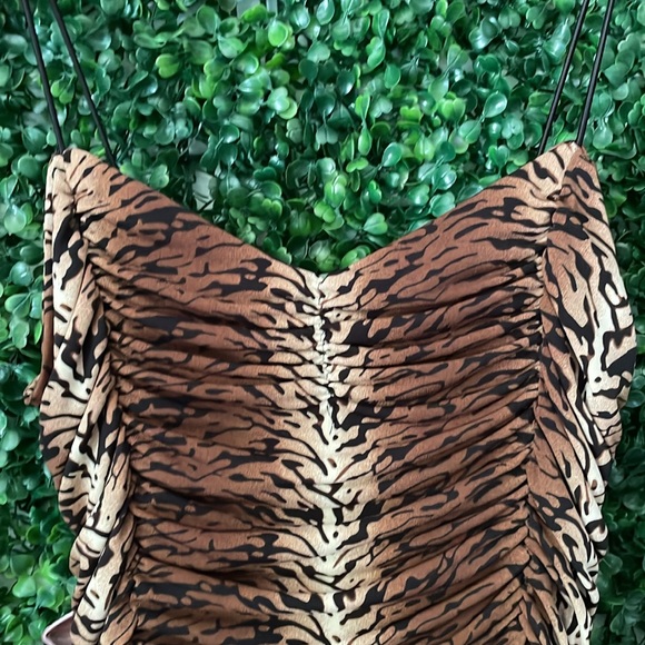 Animalprint Ruched Bodycon Dress - Picture 2 of 3